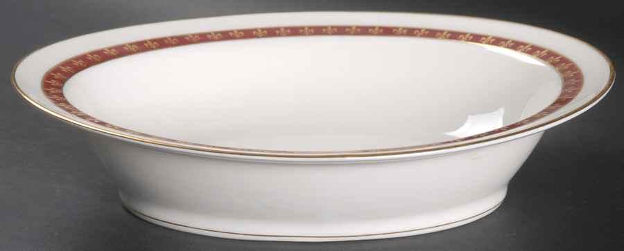 Fleur De Lis Red 9" Oval Vegetable Bowl by Haviland-1