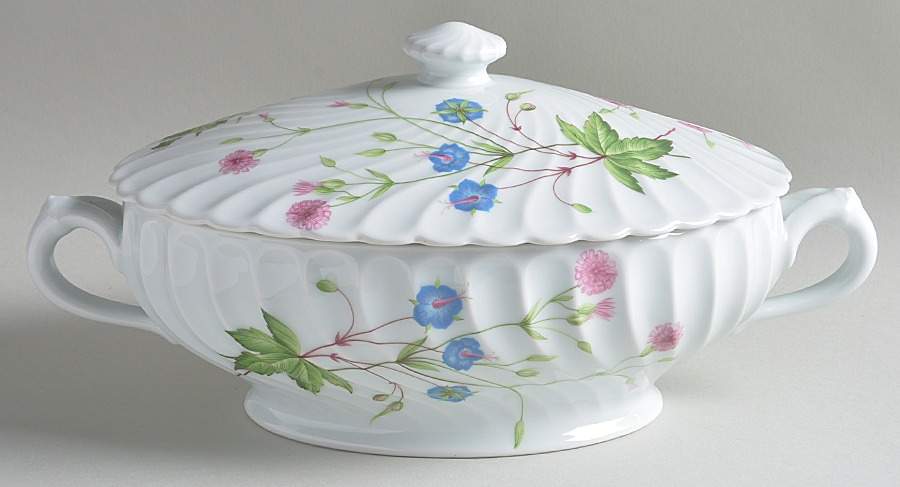 Florence (Newer, Swirl Edge, No Trim) Oval Covered Vegetable by Haviland-1