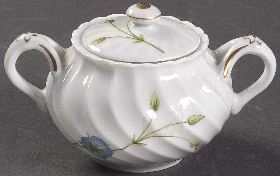 Florence (Newer, Swirl Edge, No Trim) Mini Sugar Bowl & Lid by Haviland-1