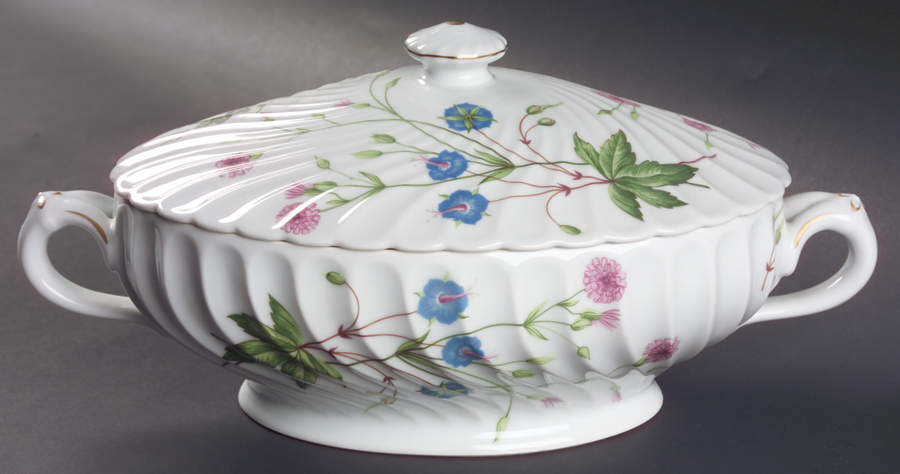 Florence (Newer, Swirl Edge, No Trim) Oval Covered Vegetable by Haviland-1