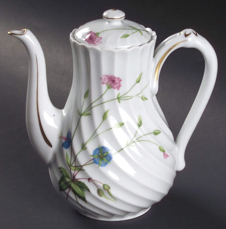 Florence (Newer, Swirl Edge, No Trim) Small Coffee Pot & Lid by Haviland-1