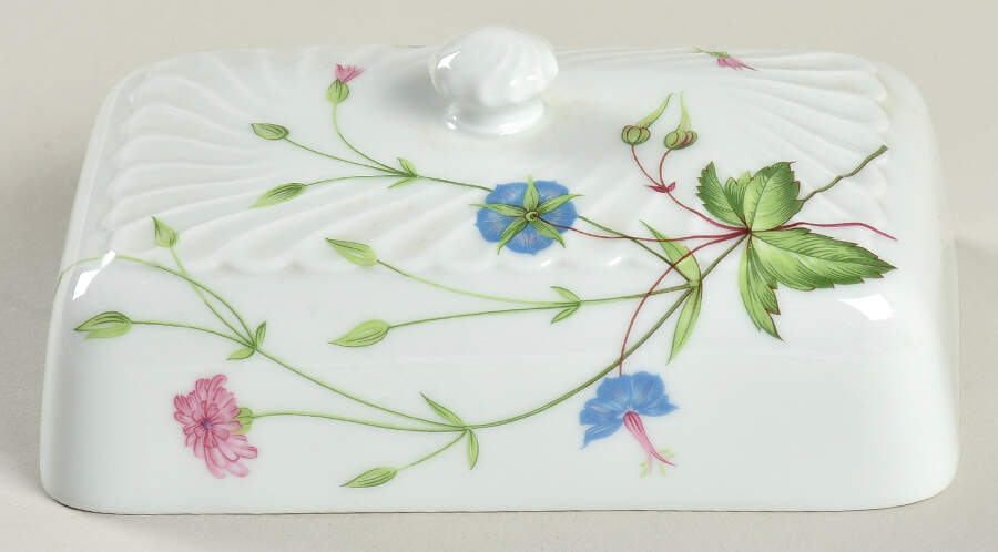 Florence (Newer, Swirl Edge, No Trim) Lid for Rectangular Butter by Haviland-1