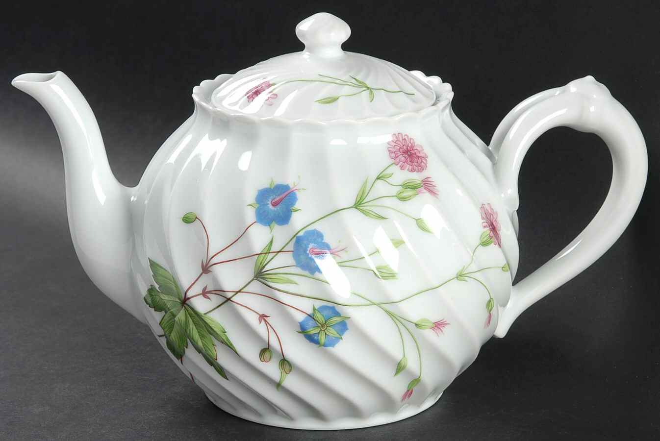 Florence (Newer, Swirl Edge, No Trim) Teapot & Lid by Haviland-1