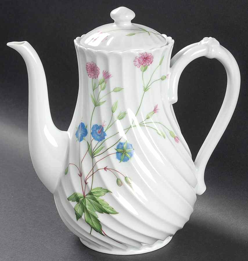 Florence (Newer, Swirl Edge, No Trim) Coffee Pot & Lid by Haviland-1