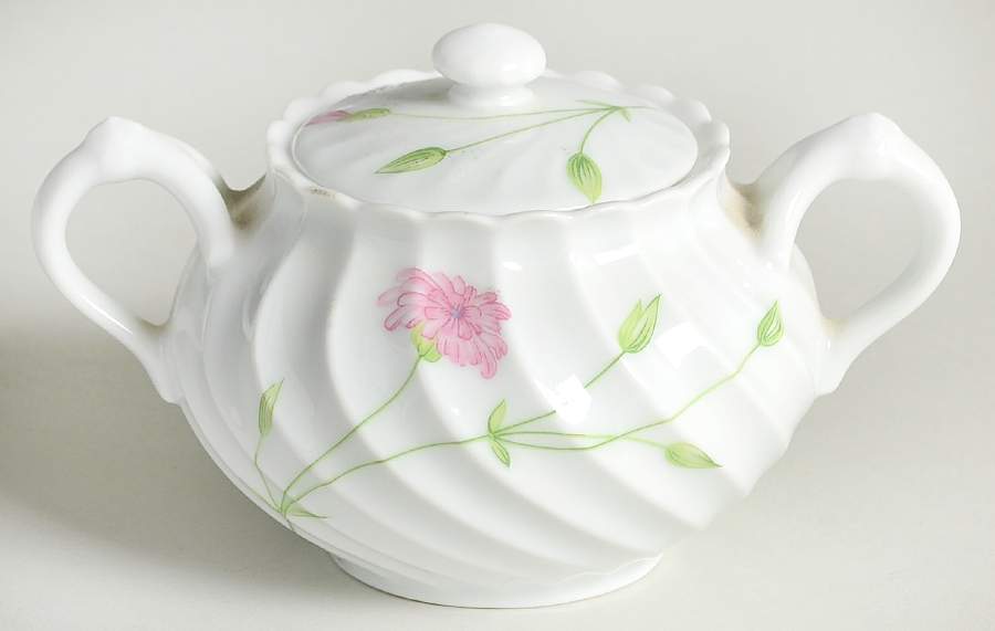 Florence (Newer, Swirl Edge, No Trim) Mini Sugar Bowl & Lid by Haviland-1
