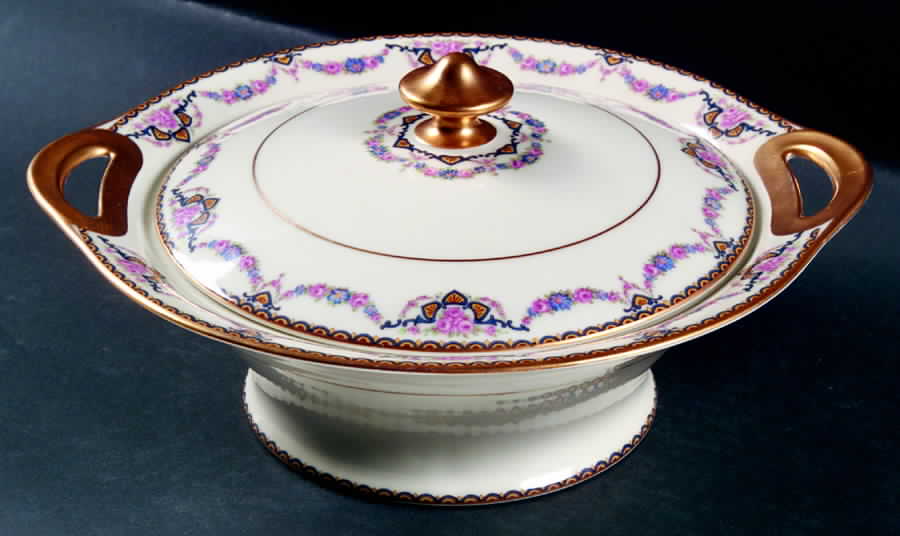 Flora Round Covered Vegetable by Haviland-1
