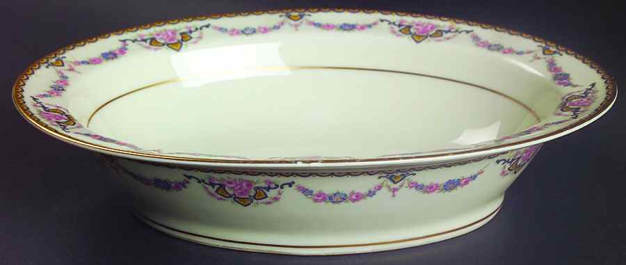 Flora 9" Oval Vegetable Bowl by Haviland-1