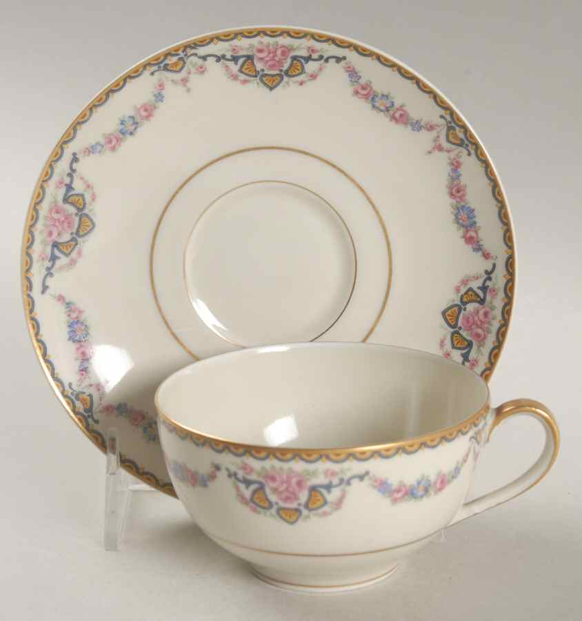 Flora Flat Cup & Saucer Set by Haviland-1