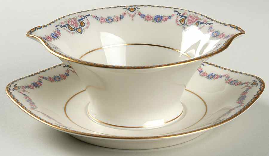 Flora Gravy Boat with Attached Underplate by Haviland-1