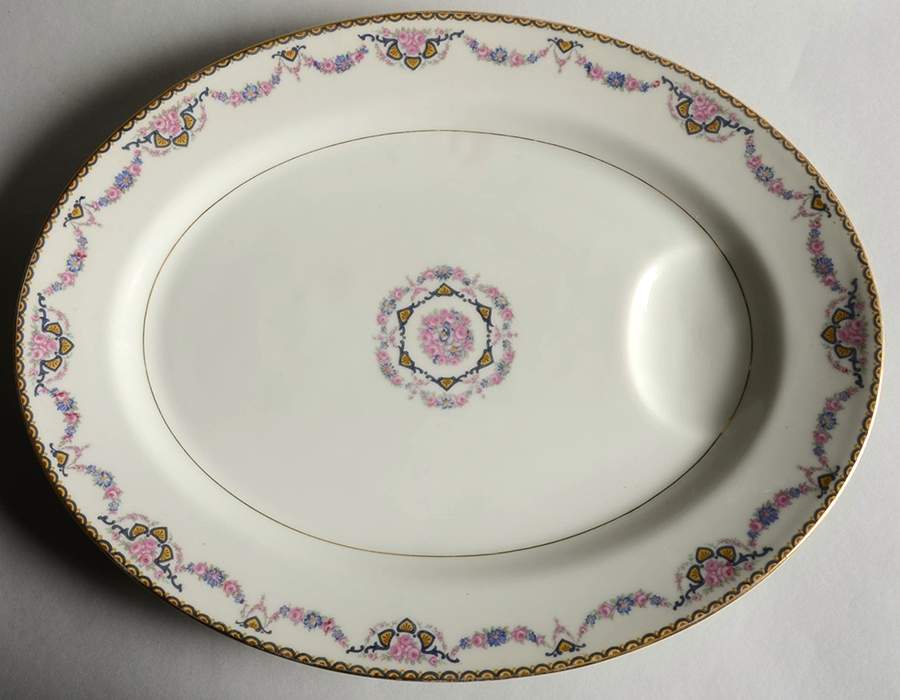 Flora 13" Oval Serving Platter by Haviland-1