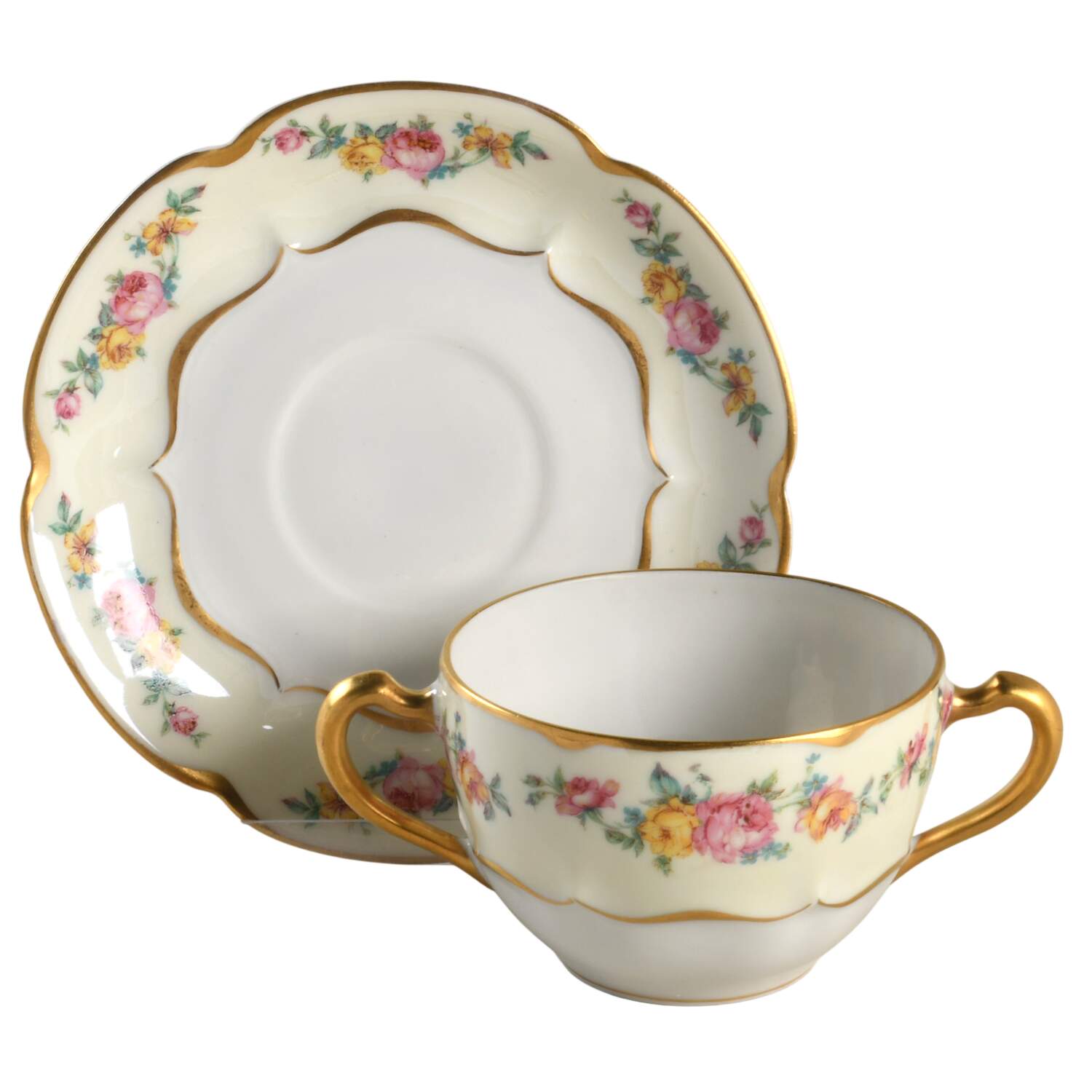Florence Flat Bouillon Cup & Saucer by Haviland-1