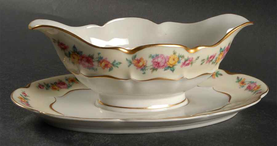 Florence Gravy Boat with Attached Underplate by Haviland-1