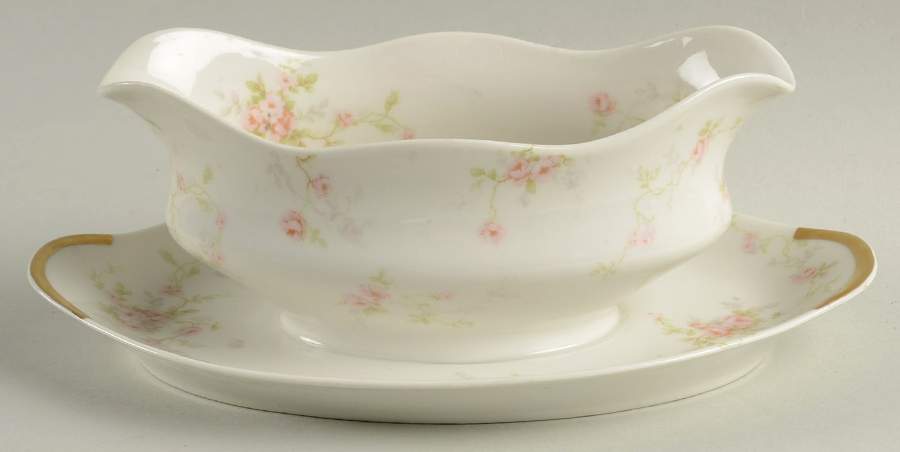 Florida Gravy Boat with Attached Underplate by Haviland-1