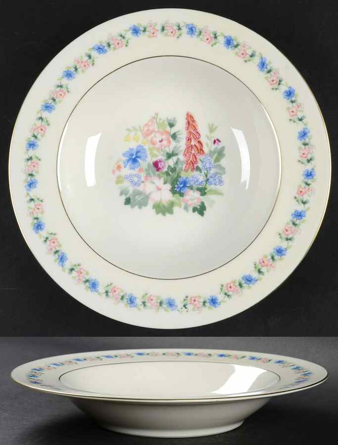 Fox Glove Rim Soup Bowl by Haviland-1