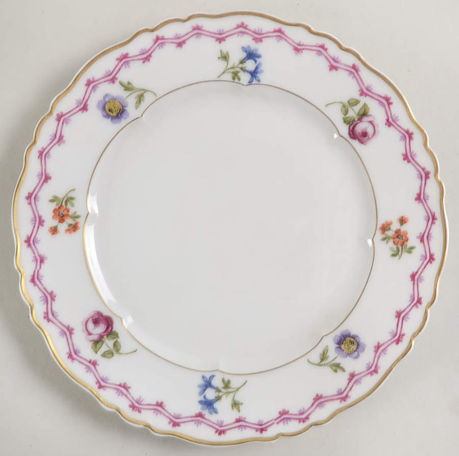 Fontainebleau (Scalloped, Purple Floral) Salad Plate by Haviland-1