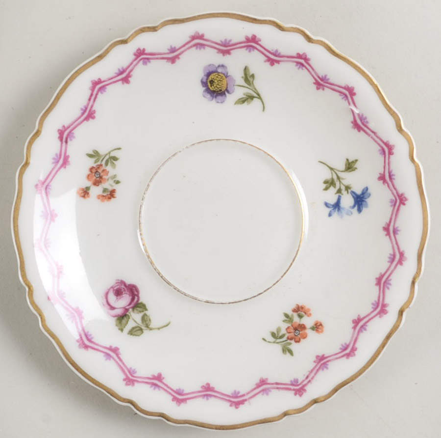 Fontainebleau (Scalloped, Purple Floral) Saucer by Haviland-1