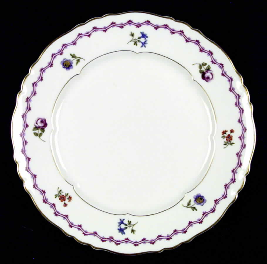 Fontainebleau (Scalloped, Purple Floral) Dinner Plate by Haviland-1