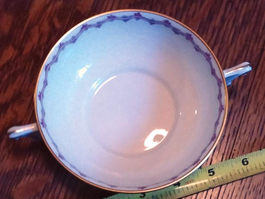 Fontainebleau (Scalloped, Purple Floral) Footed Cream Soup Bowl by Haviland-1