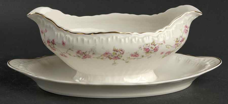 Francine Gravy Boat with Attached Underplate by Haviland-1
