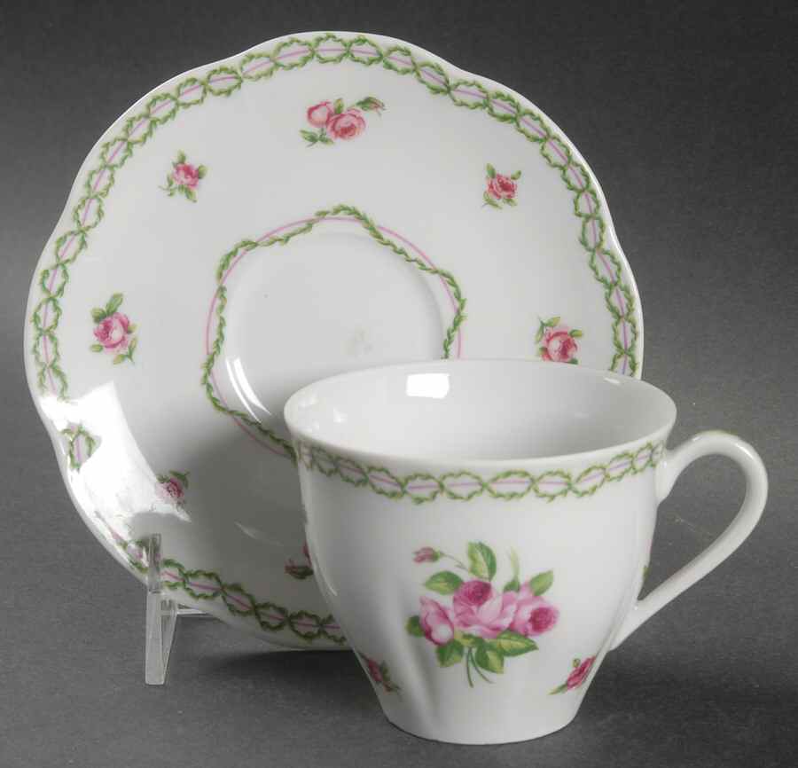 French Garden Flat Cup & Saucer Set by Haviland-1