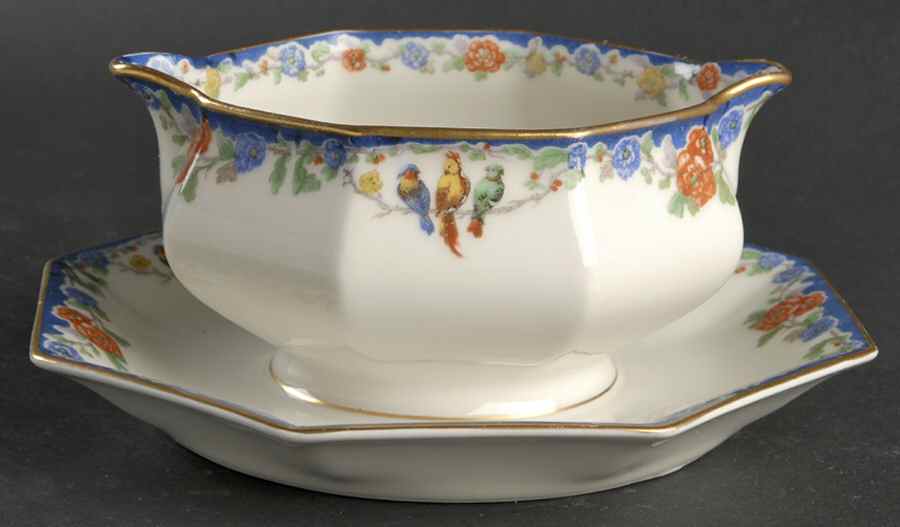 Garden of Allah Gravy Boat with Attached Underplate by Haviland-1