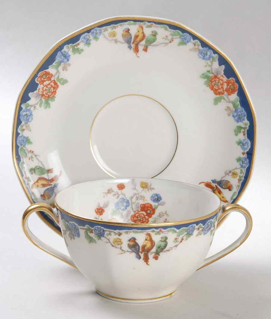 Garden of Allah Flat Bouillon Cup & Saucer by Haviland-1