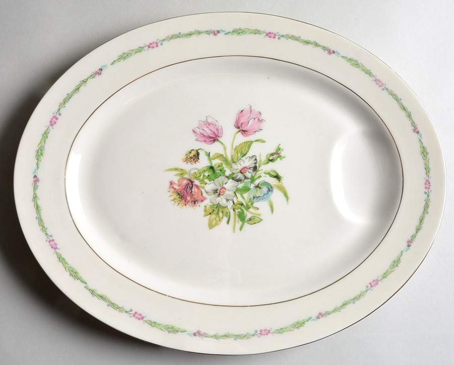 Garden Flowers 13" Oval Serving Platter by Haviland-1