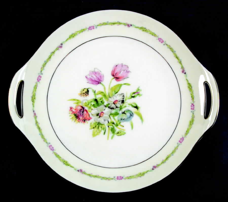 Garden Flowers Handled Cake Plate by Haviland-1