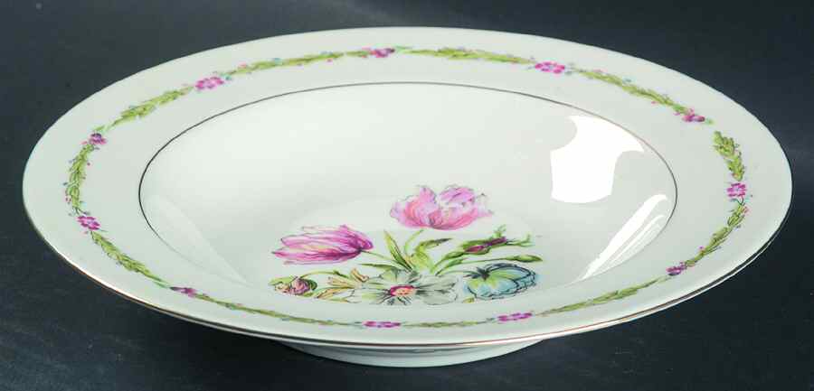 Garden Flowers Rim Soup Bowl by Haviland-1