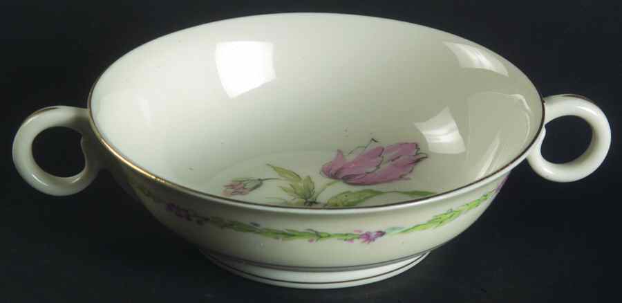 Garden Flowers Footed Cream Soup Bowl by Haviland-1