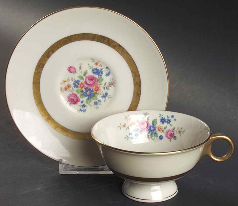 Gainsborough (New York) Footed Cup & Saucer Set by Haviland-1