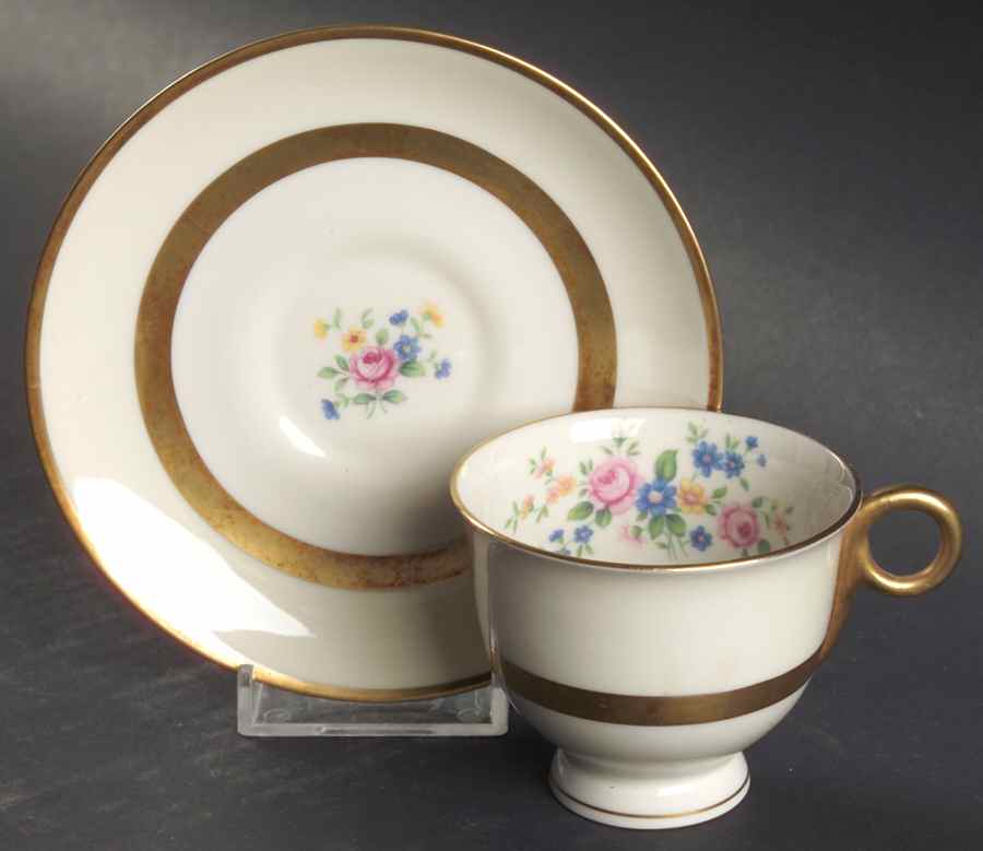 Gainsborough (New York) Footed Demitasse Cup & Saucer Set by Haviland-1