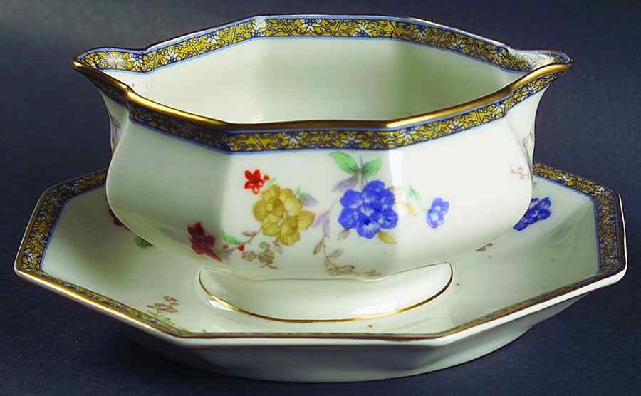 Ganga Gravy Boat with Attached Underplate by Haviland-1