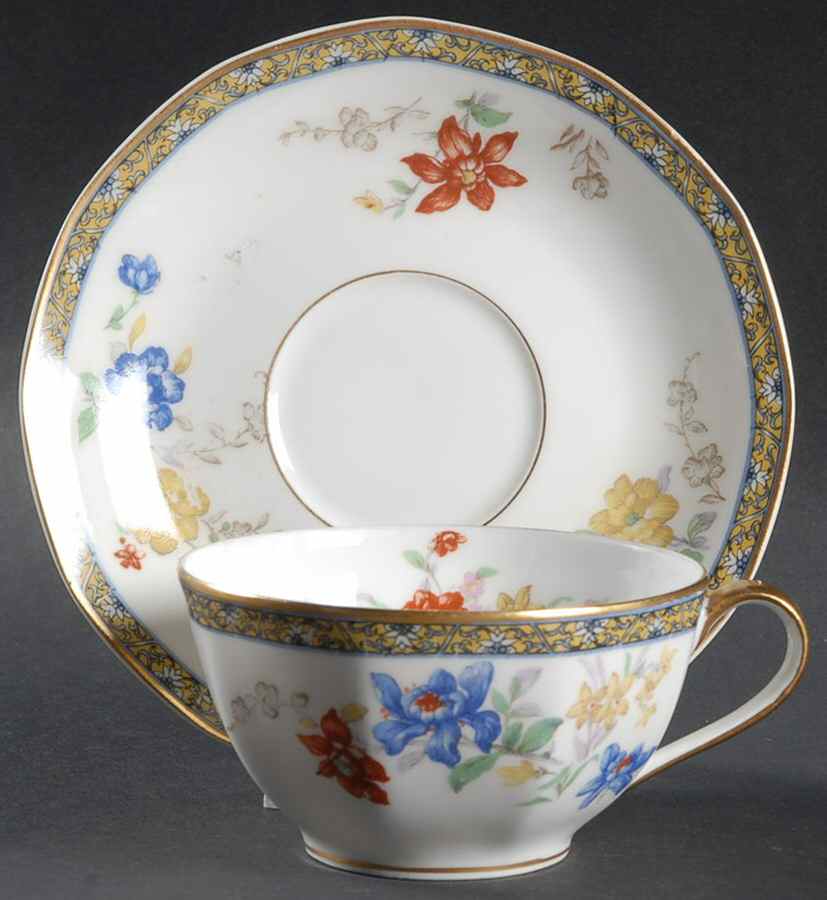 Ganga Flat Cup & Saucer Set by Haviland-1