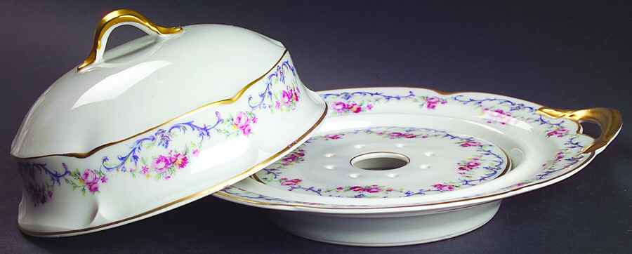 Garland Round Covered Butter by Haviland-1