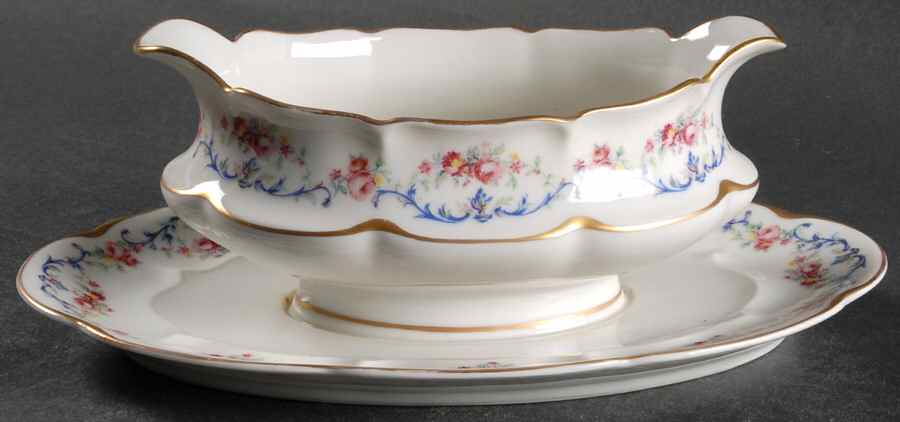 Garland Gravy Boat with Attached Underplate by Haviland-1