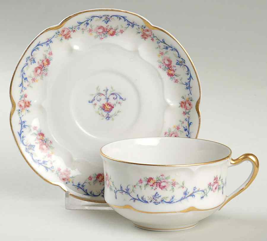 Garland Flat Cup & Saucer Set by Haviland-1