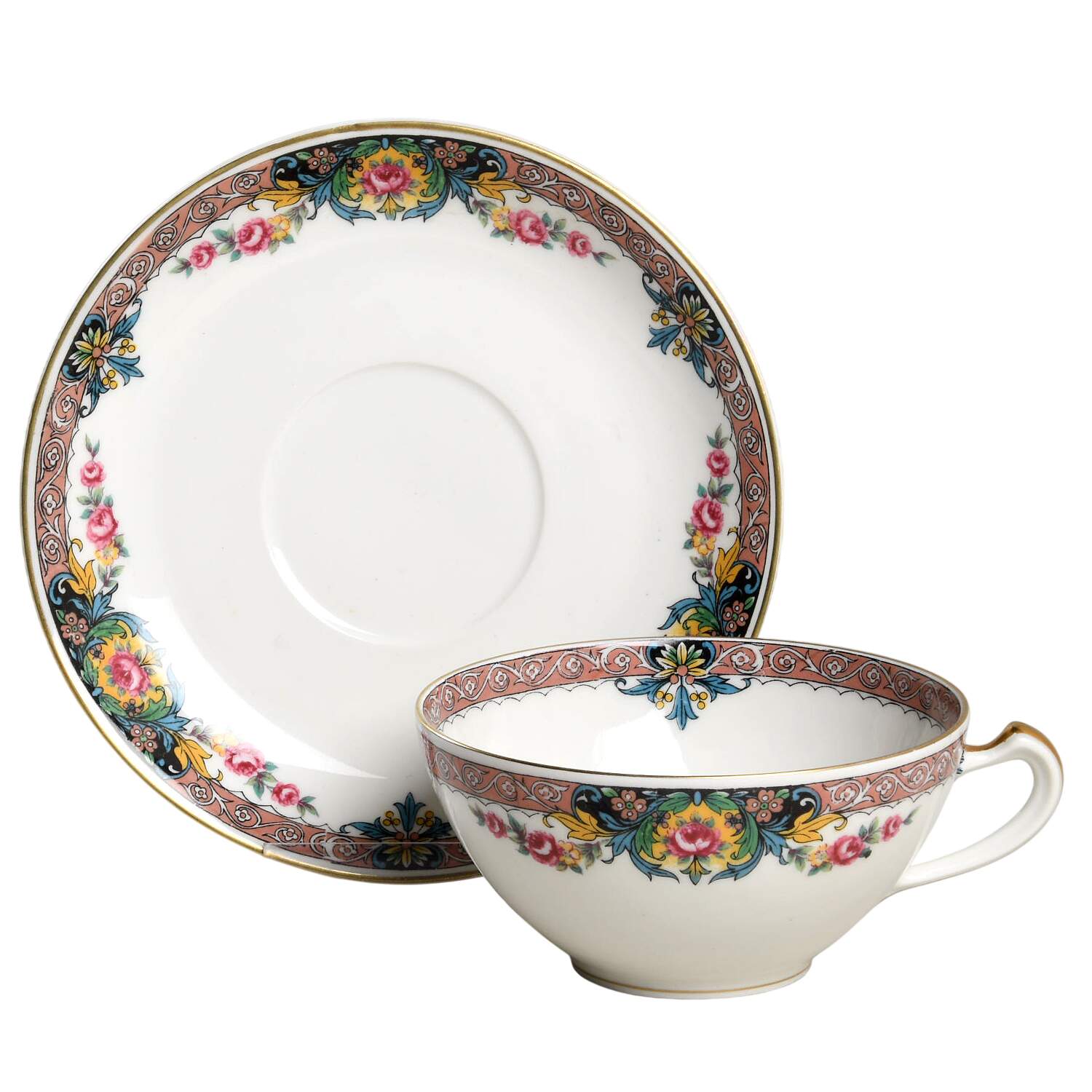 Geneva Flat Cup & Saucer Set by Haviland-1