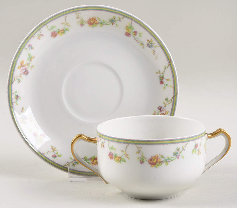 Genevieve Flat Bouillon Cup & Saucer by Haviland-1