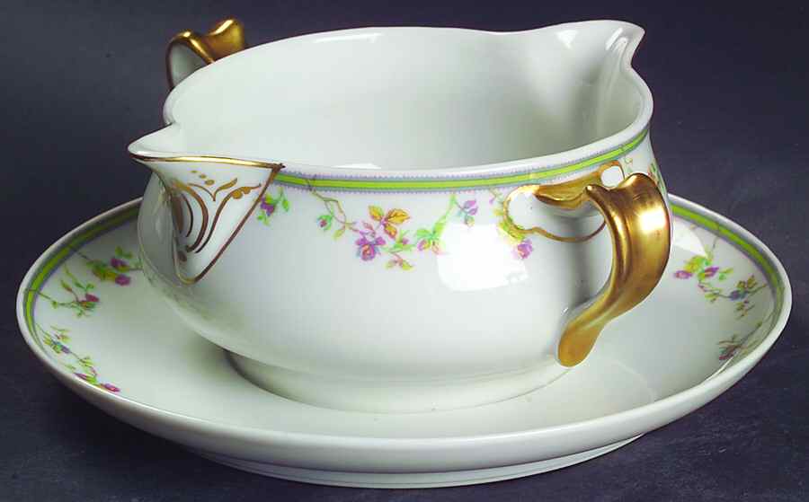 Genevieve Gravy Boat with Attached Underplate by Haviland-1