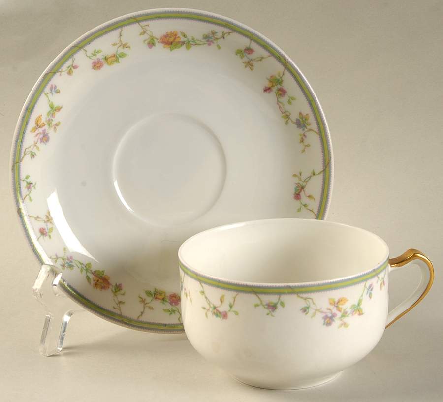 Genevieve Flat Cup & Saucer Set by Haviland-1