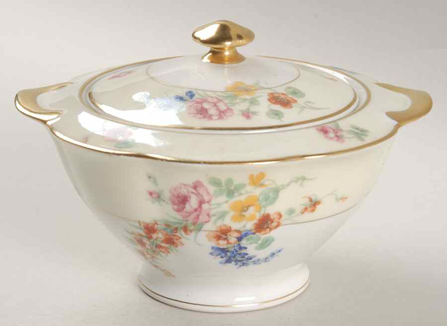 Gladiola (Cream Background) Sugar Bowl & Lid by Haviland-1