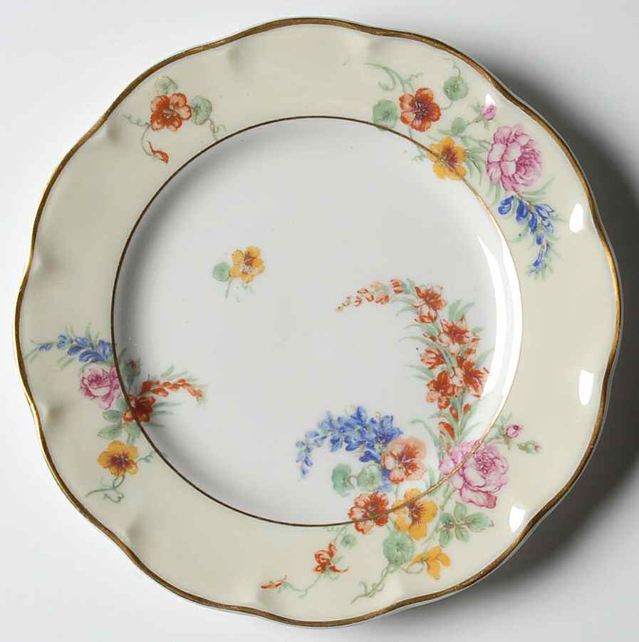 Gladiola (Cream Background) Bread & Butter Plate by Haviland-1