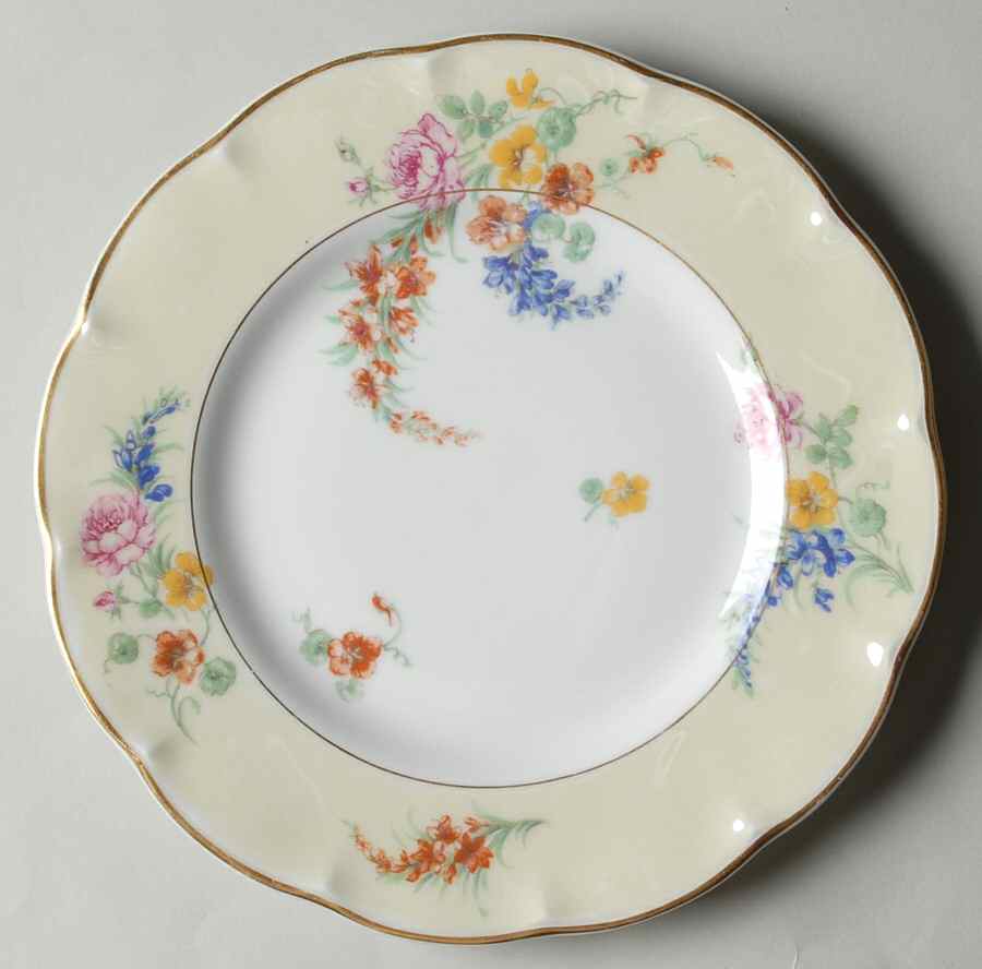 Gladiola (Cream Background) Salad Plate by Haviland-1