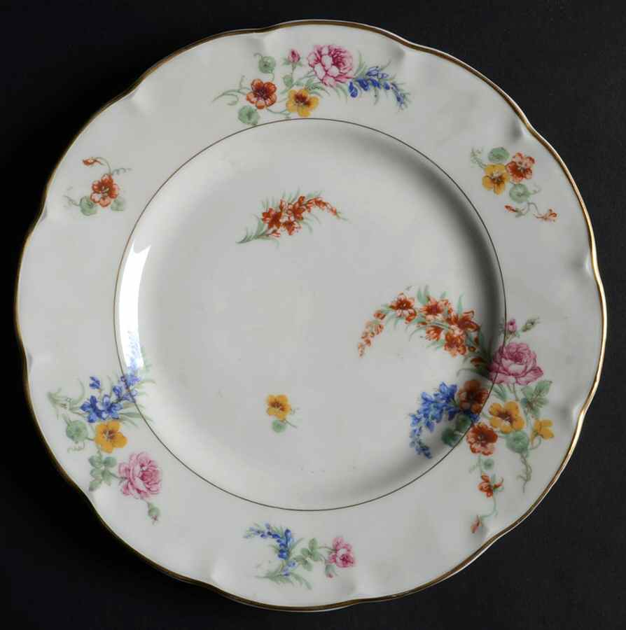 Gladiola (White Background) Luncheon Plate by Haviland-1