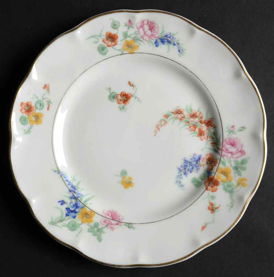 Gladiola (White Background) Salad Plate by Haviland-1