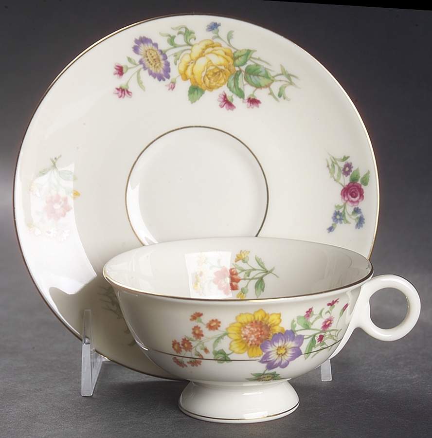 Glendale Footed Cup & Saucer Set by Haviland-1