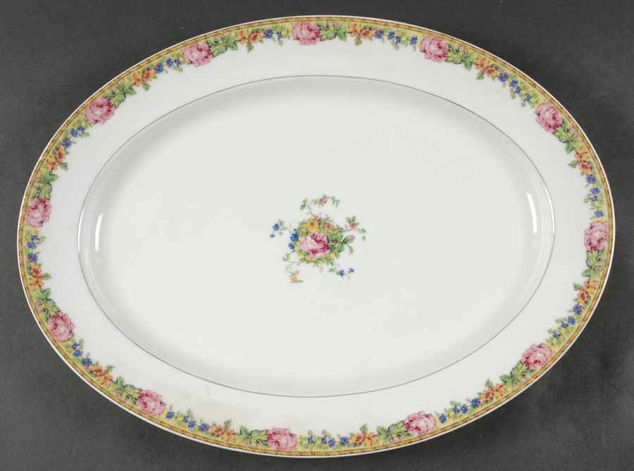 Gloria (France) 16" Oval Serving Platter by Haviland-1