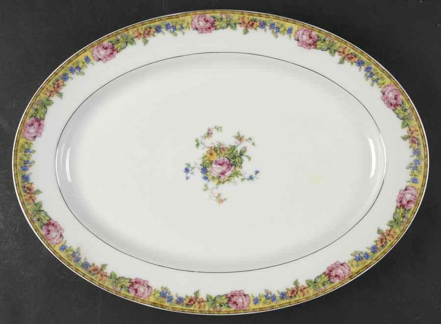 Gloria (France) 13" Oval Serving Platter by Haviland-1