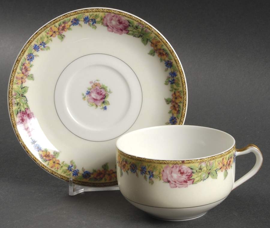 Gloria (France) Flat Cup & Saucer Set by Haviland-1